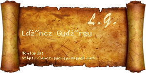 Láncz György névjegykártya